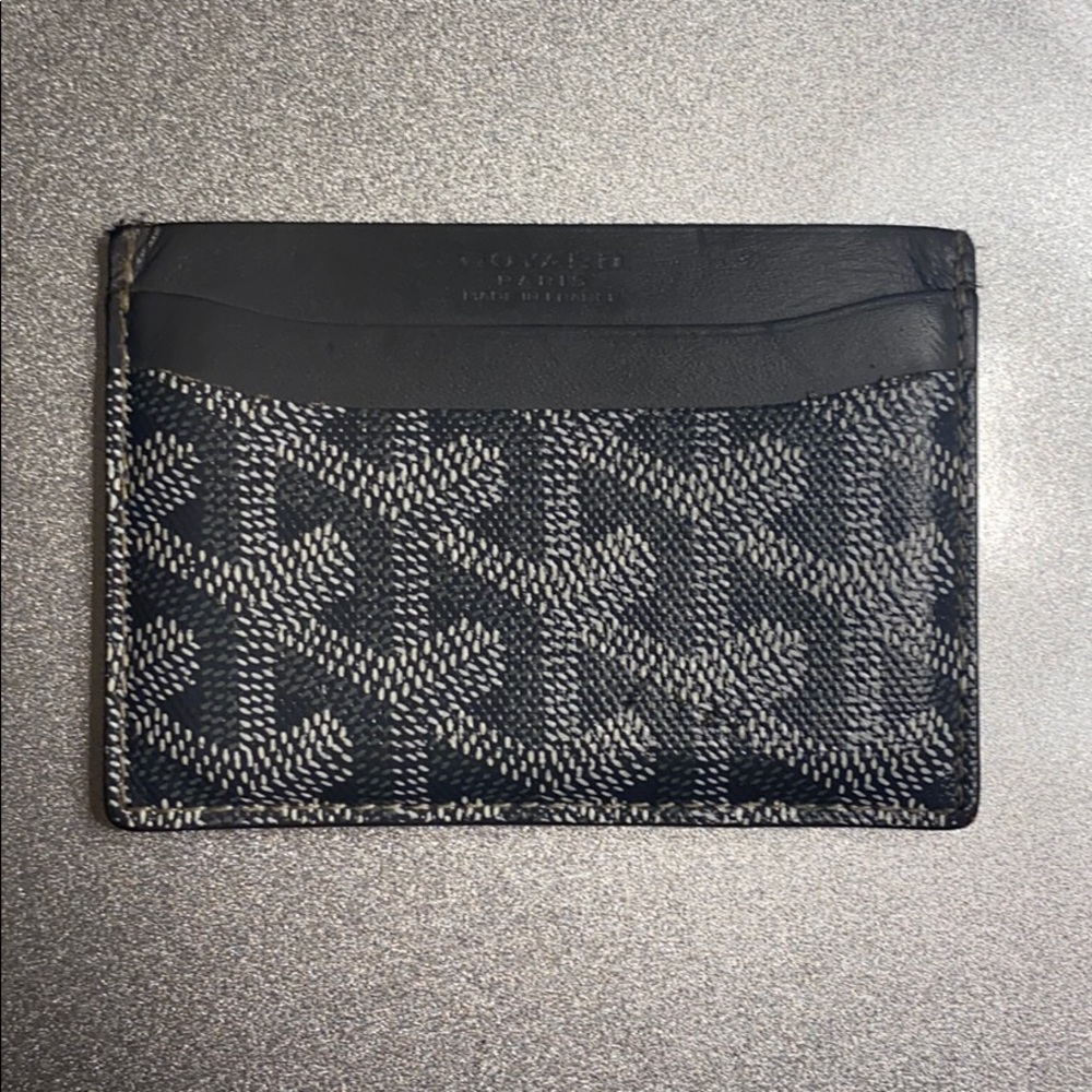 Goyard Card Holder Goyardine Grey